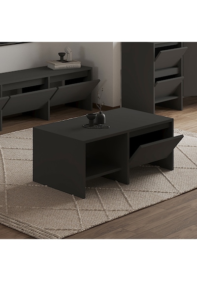 Laris Kapaklı Orta Sehpa 90 Cm Modern Tasarım Antrasit