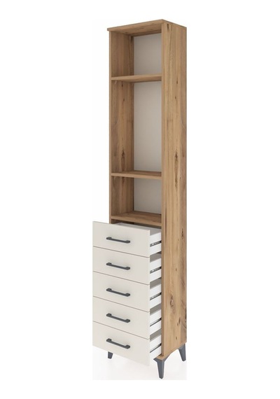 Arges Dolap 3 Raflı 5 Çekmeceli 44x30x221 Çam-aytaşı Atlas Çam