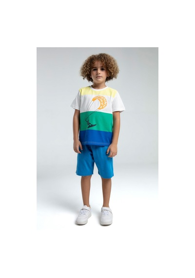 Rolypoly Roly Poly Renkli Erkek Çocuk Kısa Kol Bermuda Şortlu Pijama Takım Yeşil