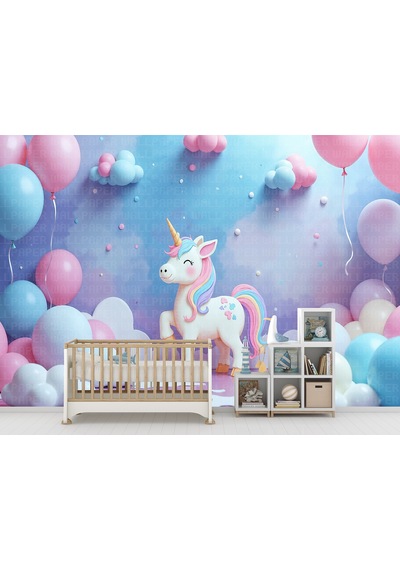 Unicorn Parti Çocuk Odası Poster Duvar Kağıdı