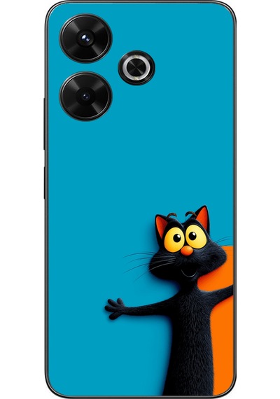 Redmi 13 Uyumlu Kedi Uyarısı Baskılı Silikon Kılıf Renkli