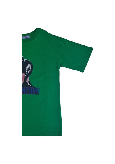 Mon Cherry Kız Çocuk Wednesday Baskılı Yeşil Tshirt-12875 Yeşil
