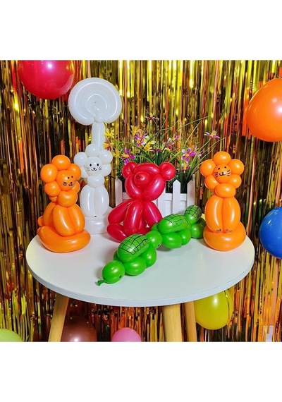 Sosis Balon Helyum Balon Palyaço Balonu 10 Adet Beyaz Genel