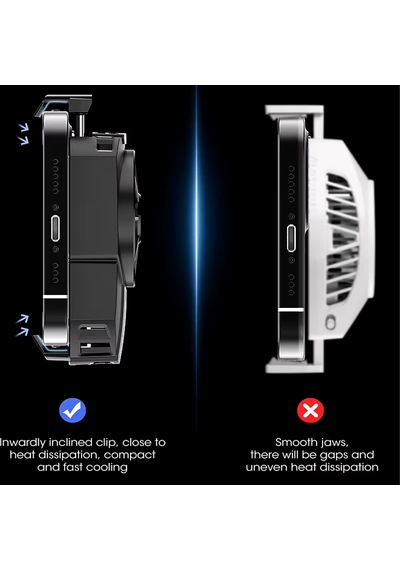 Gaming Cep Telefon Hava Soğutma Fanı Metal Radyatör Soğutucu Mavi