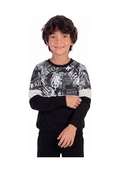 Onloox Erkek Siyah Erkek Çocuk Siyah Pamuklu Bisiklet Yaka Regular Kalıp Desenli Baskılı Sweatshirt 9 Yaş Onloox Erkek Siyah Erkek Çocuk Siyah Pamuklu Bisiklet Yaka Regular Kalıp Desenli Baskılı Sweatshirt 9 Yaş