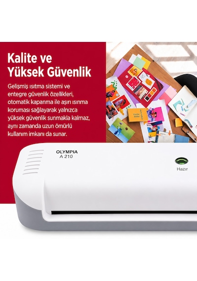 A 210 Set 4 İn 1 Trend Laminasyon Makinesi Ve 15 Adet Pvc Film