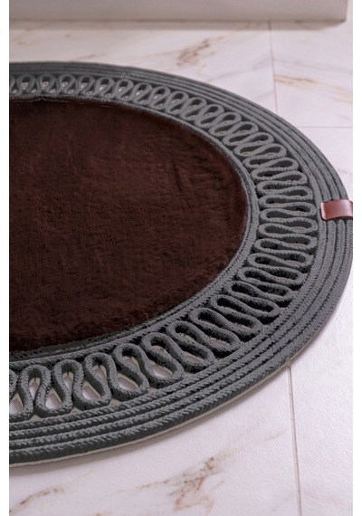 Banyo Paspası Takımı 60x100+60x60 Cm İç Trikot Acı Kahve & Antrasit Gri