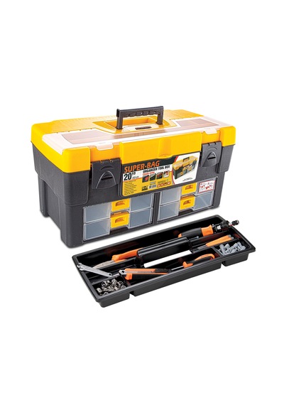 Takım Çantası Alet Kutusu Kapaklı Mini Bölmeli Organizer Dayanıklı Plastik Malzeme 14'' 20 İn-b