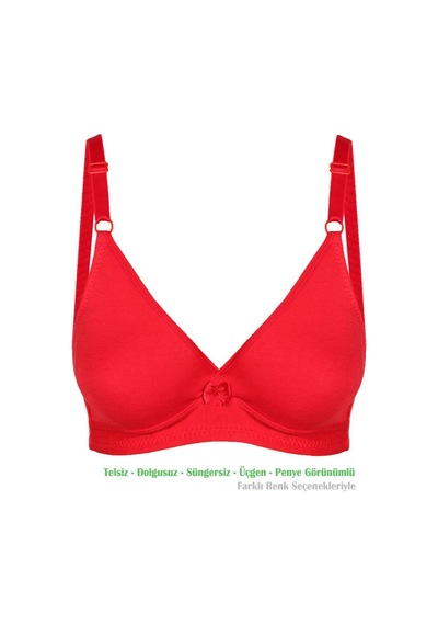 Alışveriş Meydanı Kadın Kırmızı Basic Üçgen Penye Sütyen