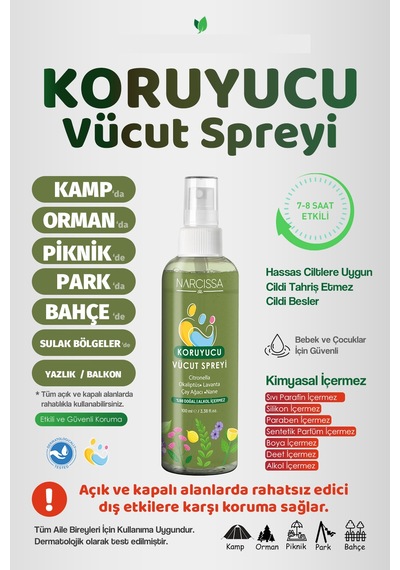 Sivrisinek Ve Kene Kovucu Vücut Spreyi 100ml - Tüm Gün Etki - 729463335