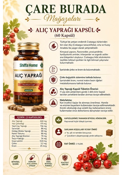 Alıç Kapsülü 60 Kapsül & Alıç Sirkesi 500 Ml Türk Kahvesi Hediye