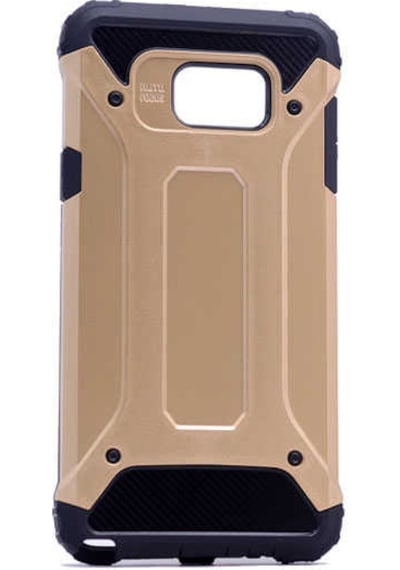 Noktaks Samsung Galaxy Uyumlu Note 5 Kılıf Çift Katman Zırh Tank Crash Military Kapak Gold T2477
