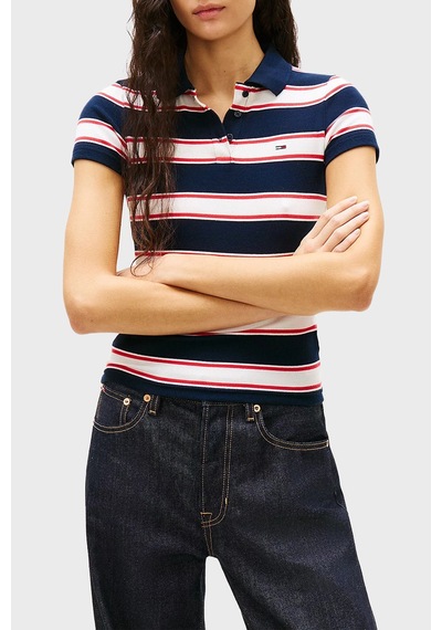 Tommy Jeans Pamuklu Çizgili Slim Fit Düğmeli Polo Yaka T Shirt Bayan Polo Yaka T Shirt Dw0dw22327 0a7 Lacivert-beyaz Tommy Jeans Pamuklu Çizgili Slim Fit Düğmeli Polo Yaka T Shirt Bayan Polo Yaka T Shirt Dw0dw22327 0a7 Lacivert-beyaz