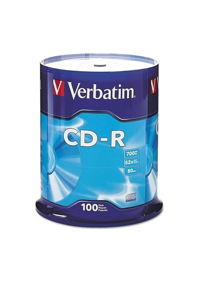 Verbatim Cd-r Discs, 700 Mb/80 Dk, 52 X, Spindle, Gümüş, 100/paket, 94554