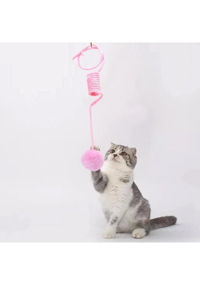 Elastik Yaylı Asılabilir Peluş Oyuncak Mavi