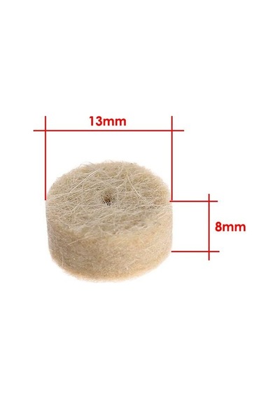 Dremel Için Polisaj Yün Keçesi - 10 Adet (Çap:13Mm)