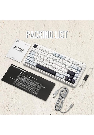 F75 Mekanik Rgb Tkl Gray Switch Kablosuz Makrolu Hot Swap Klavye Pastel