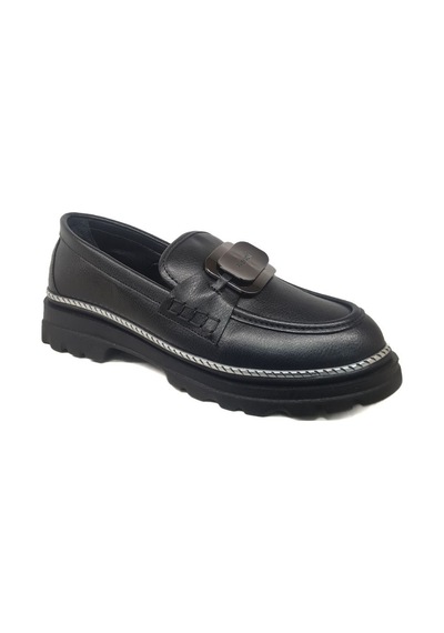 Ventes Demir Aksesuarlı Kadın Loafer Ayakkabı 989515-28z Siyah