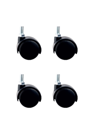 Büyük Plastik Vidalı Teker - 50mm Hks127 - 4 Adet Abanoz