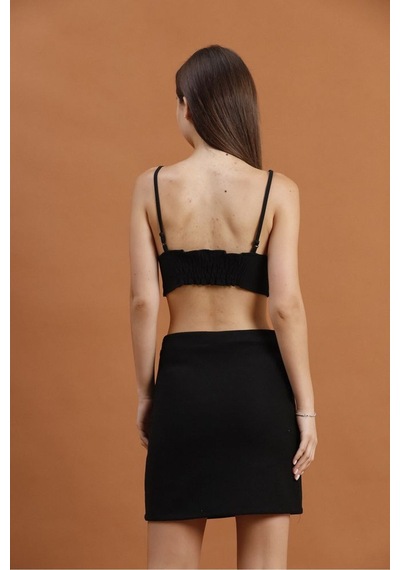 Verymoda Diz Üstü Etek F1283 Siyah