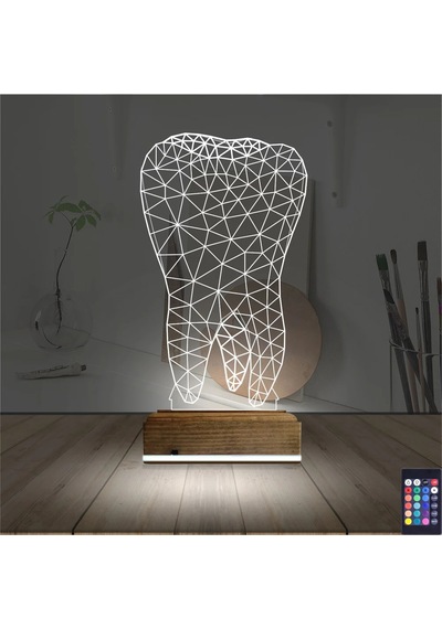 Luvivia Diş 3d Lamba - Masa Gece Lambası Şeffaf