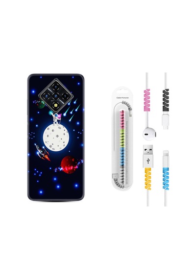 Infinix Zero 8 Kılıf Kablo Koruyuculu Ay Ve Astronot 1694