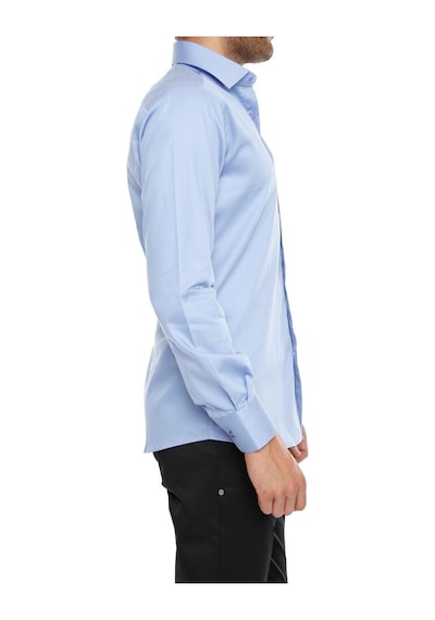 Efor Slim Fit Klasik Yaka Pamuk Saten Uzun Kol Mavi Gömlek Gk 214 Mavi