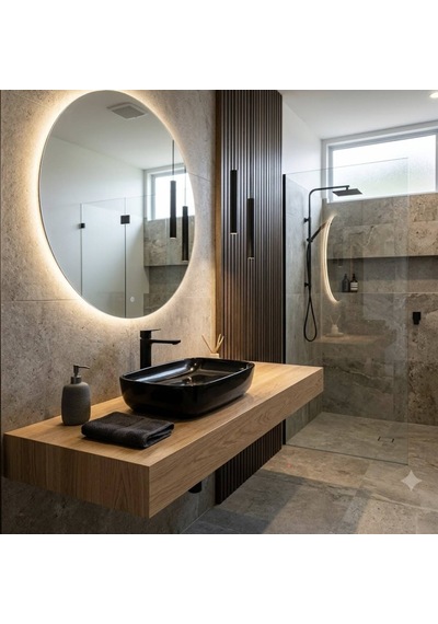 Serel Minimal Tezgahüstü Siyah Lavabo - 1633dxl060h Diğer