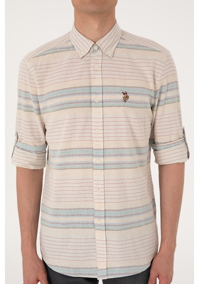 U.s. Polo Assn. Erkek İndigo Gömlek Desenli 50300005-vr028 İndigo