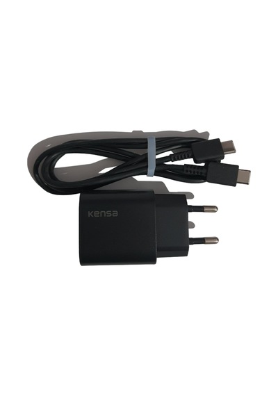 Kensa 3.0A 25W Type-C Hızlı Şarj Aleti Seti Siyah