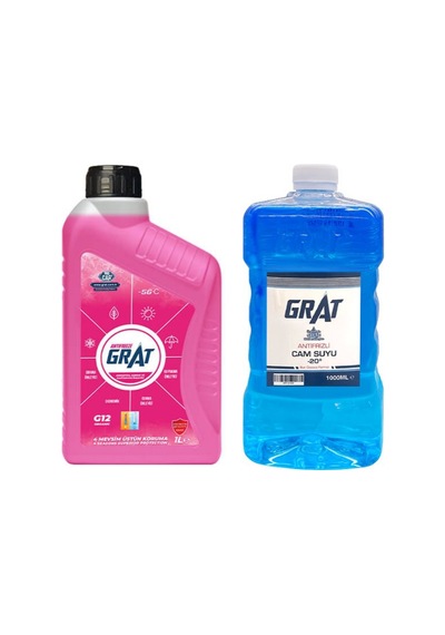 Organik Premium Kırmızı Antifriz 1 Lt + Kışlık Cam Suyu Antifrizi 1 Lt -20 C Kırmızı