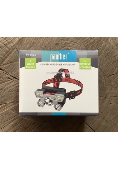 Panther Pro 5501 Şarjlı Kafa Lambası Led Lamba Kamp Lambası 5 Led Led Çok Renkli