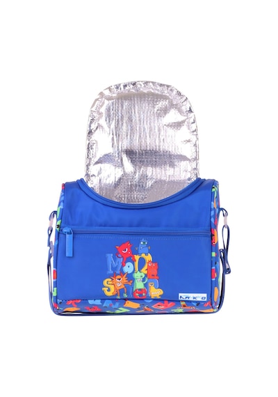 Kaukko Kids Erkek Çocuk Moster Baskılı Isı Yalıtımlı Okul Beslenme Çantası Mavi - L5405