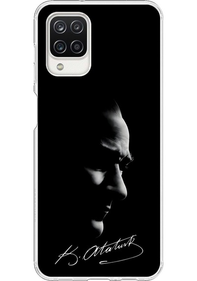 Samsung Galaxy A12 Uyumlu Şeffaf Kılıf Atatürk 1 Tasarımlı