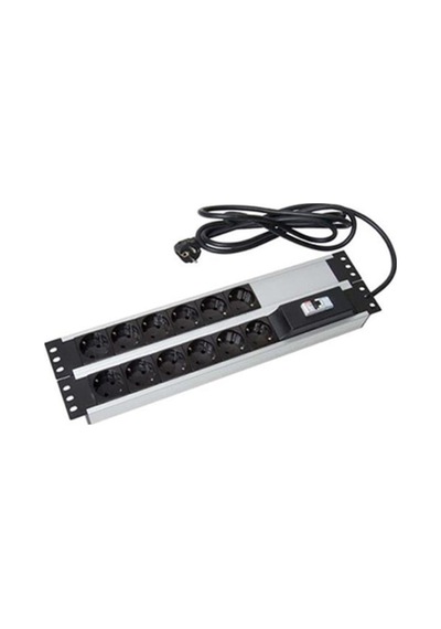 19" 2u 9 Lu Sıgortalı Alumınyum Rackmount Grup Prız Pdu