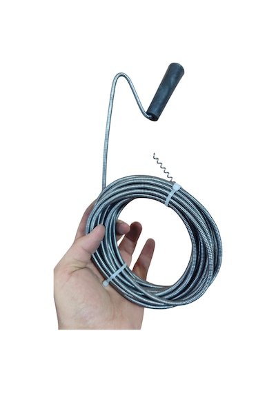 8 Metre 6mm Gider Açma Kılavuzu Pissu Kanal Açma Spirali Tuvalet Açma Teli Lavabo Gider Temizleyici