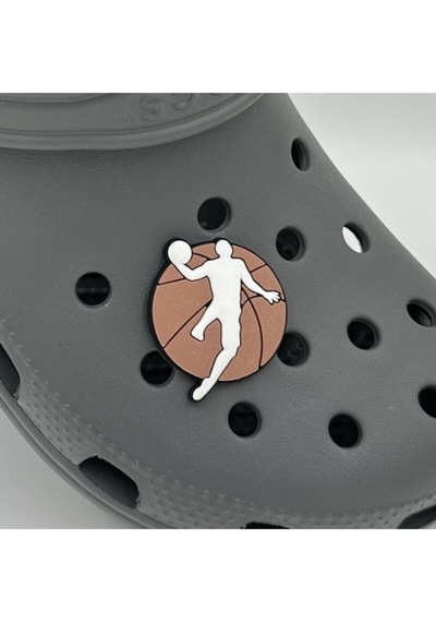 Crocs Terlik Süsü Ve Aksesuarı , Çanta Süsü Renkli Jibbitz Jordn Basket 04 Görselli Figür Aksesuarı Kiremit-siyah-beyaz