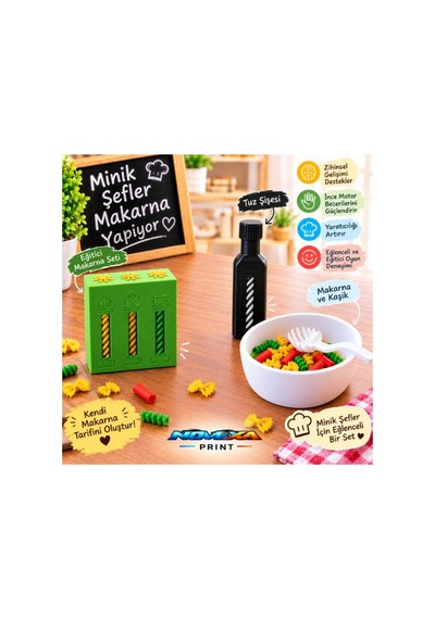 Minik Aşçı Makarna Eğitici Oyuncak Seti Çocuklar İçin