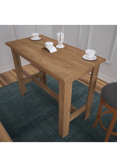 Pasific Home Barra Bar Masası Yüksek Yemek Masası, Koyu Meşe, 120x60