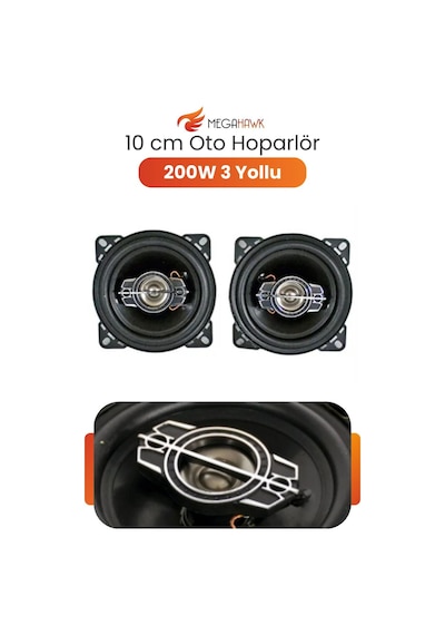 10 Cm Oto Hoparlör 200w 3 Yollu Araç İçi Kapı Hoparlörü Net Ses Performansı