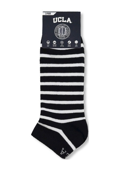 Ucla Lıoren 3'lü Siyah Kısa Jakarlı Pamuk Standard Fit Unisex Çorap