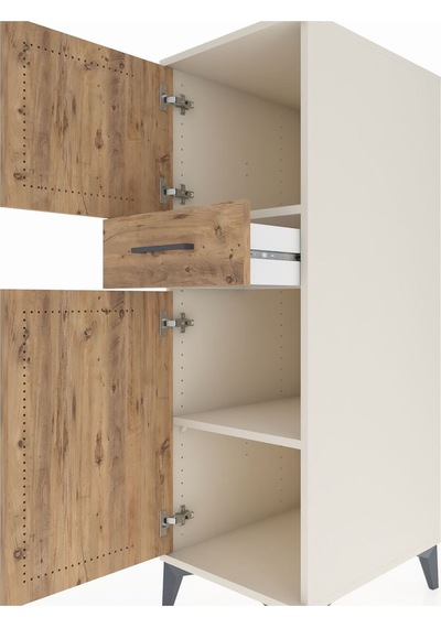 Kronos Dolap 2 Raflı Tek Çekmeceli 2 Kapaklı 44x59x134 Aytaşı... Aytaşı