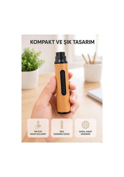Taşınabilir Dumansız Mini Küllük Ahşap Görünümlü 3 Tutucu-1-addf0