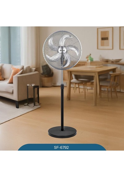 Sf-6792 Sanayi Tipi Ayaklı Vantilatör 20'' 5 Kanatlı Metal Pervane, 3 Hız Kademesi, 130w Güçl