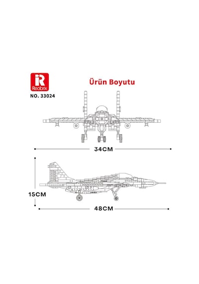 Reobrix 33024 Savaşçı Sovyet Mikoyan Mig-29 Jet Uçak Yaratıcı Yapı Blok Seti Building Blocks - 1387 Parça