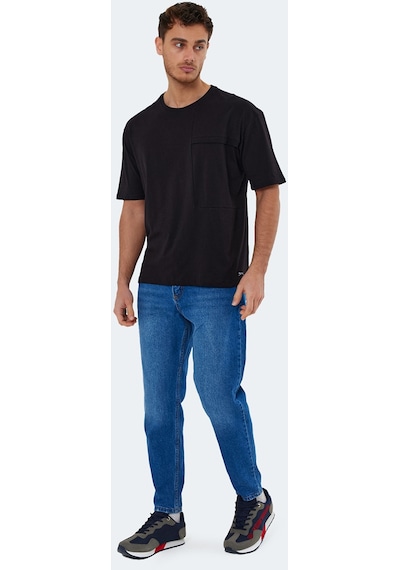 Slazenger KAURI IN Oversize Erkek Tişört Siyah