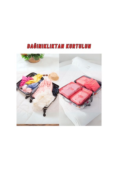 Valiz Seyahat Çanta Düzenleyici 6 Parça Bavul Düzenleyici Turuncu Valiz Seyahat Çanta Düzenleyici 6 Parça Bavul Düzenleyici Turuncu