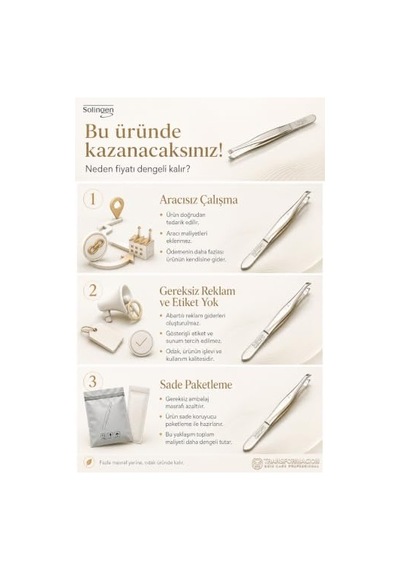 4 Mm Geniş Düz Uçlu Çelik Cımbız - Hassas Kaş Şekillendirme, Epilasyon Ve Profesyonel Kıl Alma Cımbızı Solingen Professional 721184