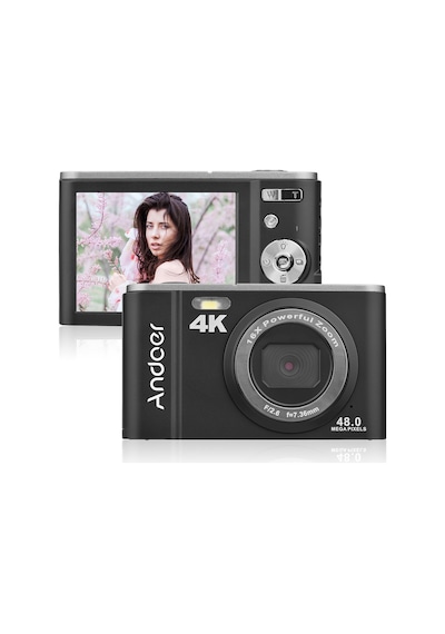 Hallow Andoer D12967P 48 MP 4K 2.88" Taşınabilir Dijital Kamera