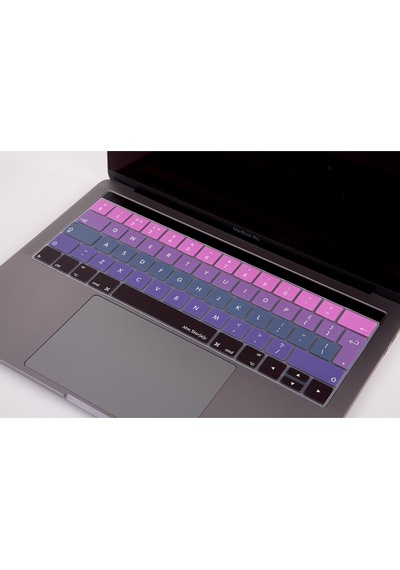 Apple Uyumlu MacBook Pro Klavye Koruyucu Touchbarlı Uk-eu İngilizce Ombre A1706 A1989 A2159 A1707 A1990 Pembe Mavi